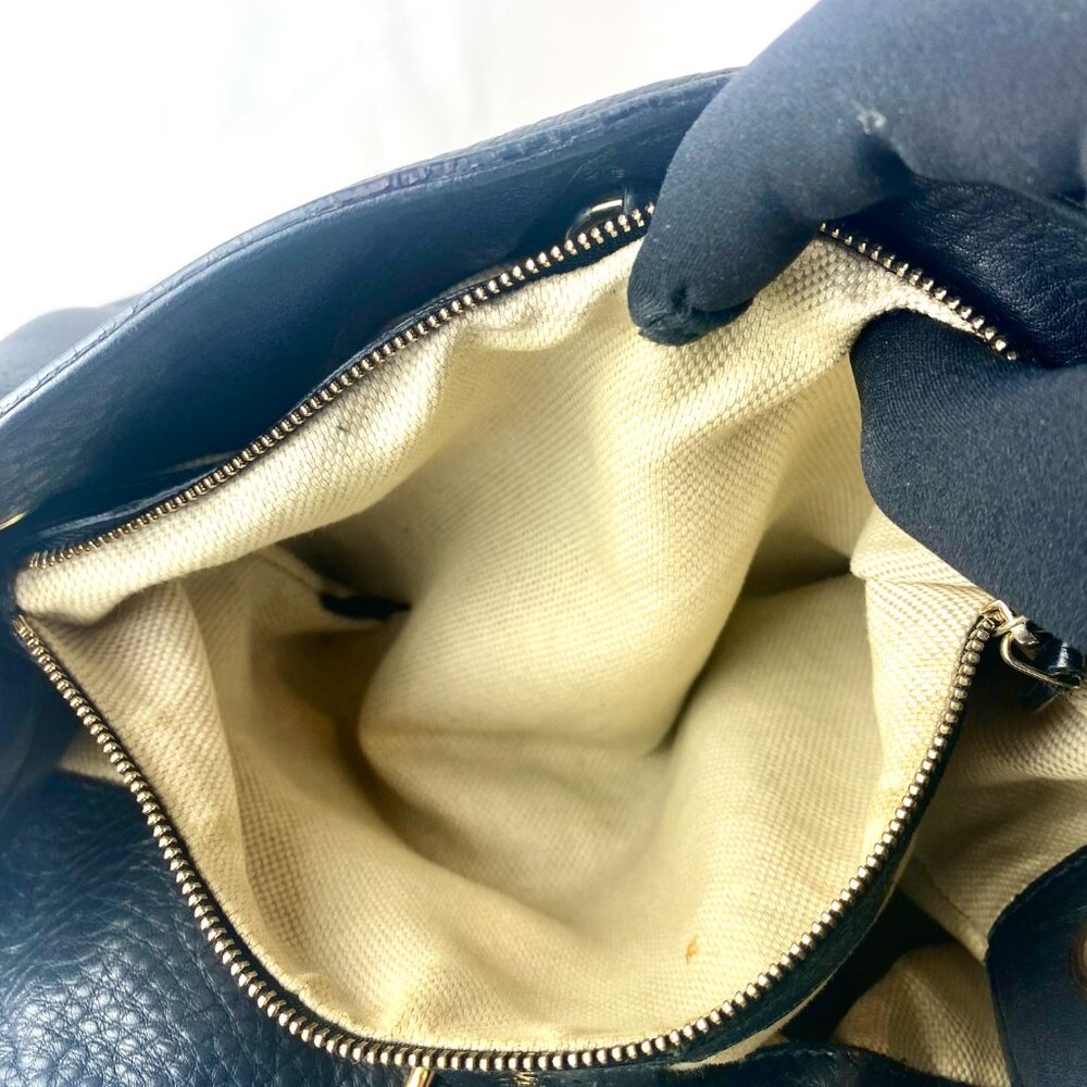 Gucci Soho Chain Handbag Interlocking GG Leather Black - Authenticity Certified - Picture 11 of 15